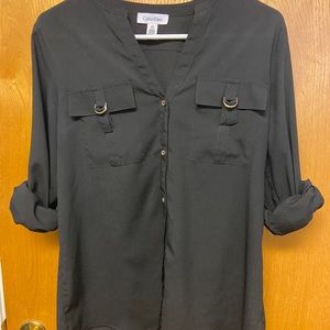 Black Calvin Klein Button Up Shirt Medium
